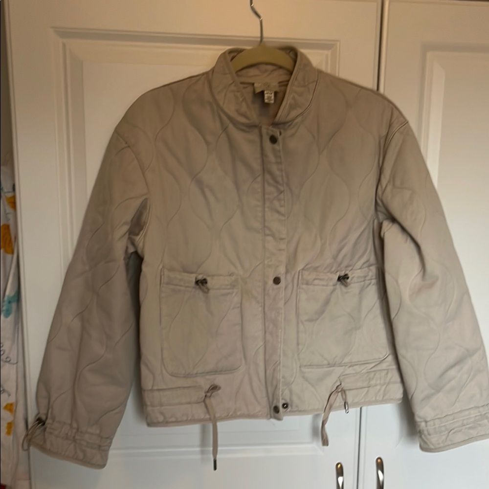 Joie Cream Quilted Jacket with Relaxed Fit